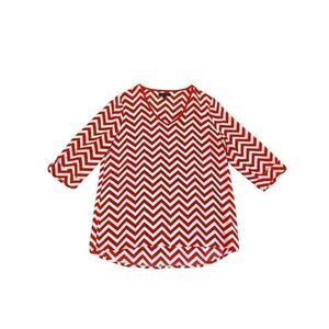 Kiara Women’s Medium Chevron 3/4 Sleeve V-neck Blouse